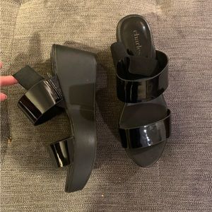 Black Wedge Sandals Charles by Charles & David